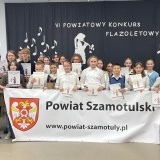 Uczestnicy Powiatowego Konkursu Flażoletowego w Pamiątkowie