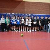 Mistrzostwa Powiatu Szkół Ponadpodstawowych w Futsalu - wszytskie drużyny uczestniczące w turnieju