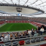 Uczniowie na trybunach Stadionu Narodowego w Warszawie 
