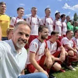 Wicestarosta Szamotulski Rafał Zimny wraz z obiema drużynami