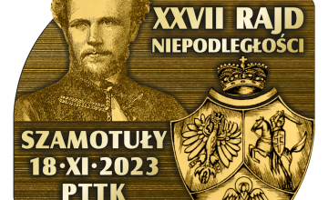 Odznaka z wizerunkiem Edmunda Calliera i napisem XXVII Rajd Niepodległości, Szamotuły 18 XI 2023 PTTK